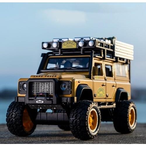 1:28 DEFENDER SUV Die Cast Alloy Cars Model Sound Light Children Toy Collection Gift