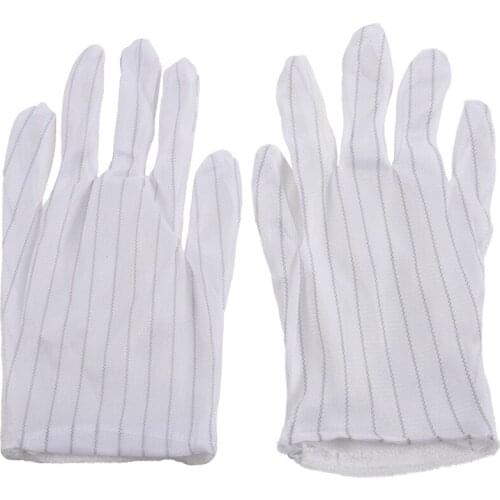 1 Pair Anti-static Anti-skid Gloves ESD PC Computer Electronic Working White New
