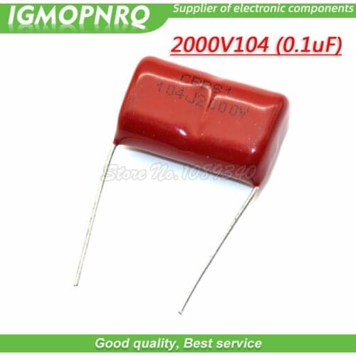 10PCS 0.1uF 2000V 2KV CBB 104 100NF Polypropylene film capacitor pitch 25mm CBB81 2000V104J-P25
