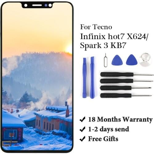 10 PCS Brand New For Infinix HOT 7 X624 / Spark 3 KB7 Lcd Digitizer High Quality Assembly Replacement Screen Spair Part