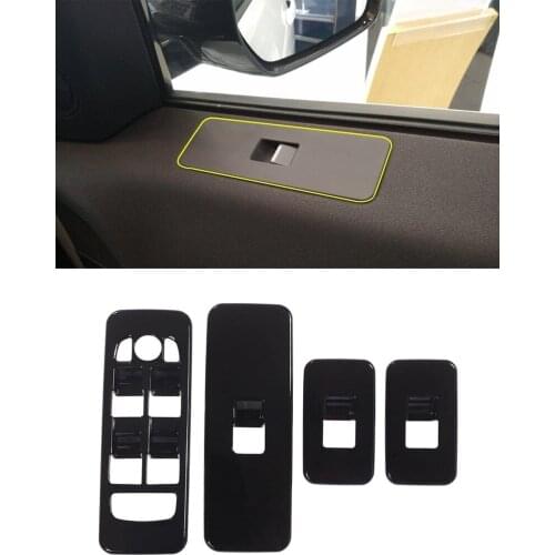 ABS Piano Black Car Window Lift Switch Button Cover Trim 4pcs For Land Rover Discovery Sport 2015-2017