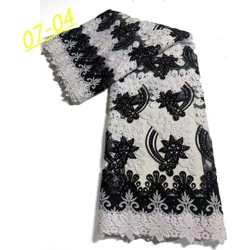 African Cord Lace Fabric High Quality Embroidery Elegant Nigerian Guipure Lace Fabric With Stones French Cotton Lace Material 01