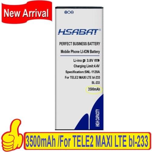 Top Brand 100% New 3500mAh BL-233 Battery for TELE2 MAXI LTE bl-233 Batteries + free gfit