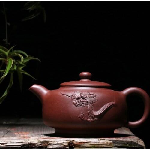 Free Shipping 320ML New Arrival Swimming Dragon Purple Clay Teapot Yixing Handmade High Grade Kung Fu Zisha Tea Pot Gift BOX
