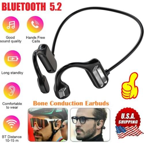 Bone Conduction Headphones Bluetooth-compatible Wireless Sports Earphone IPX5 Headset Stereo Hands-free With Mic For Running