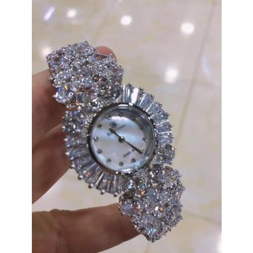 Good Qualtiy AAA Zircon Elements Leaf Austrian Crystal Bracelet Watch for Wedding Party Fashion Jewelry Made with Wholesale