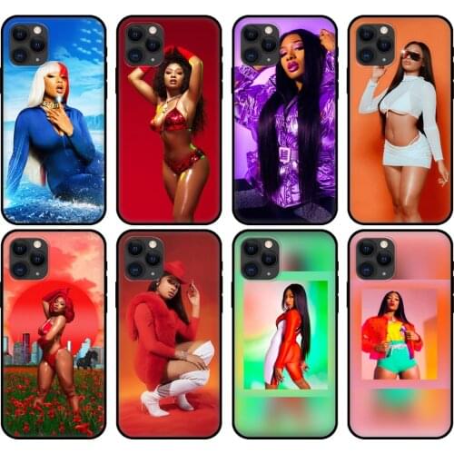 Black tpu case for iphone 5 5s se 6 6s 7 8 plus x 10 cover for iphone XR XS 11 pro MAX case Megan Thee Stallion