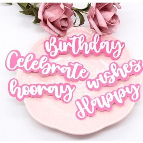 Birthday Shadow Words Metal Cutting Dies Stencils for DIY Scrapbooking Decorative Embossing DIY Paper Cards