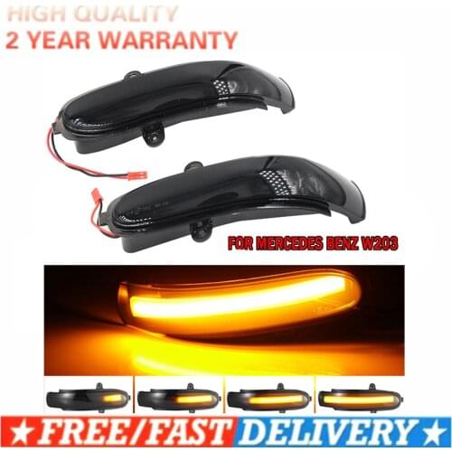 Dynamic turn signal LED side mirror indicator flashing sequence light for Mercedes-Benz C-Class W203 S203 CL203 2001-2007