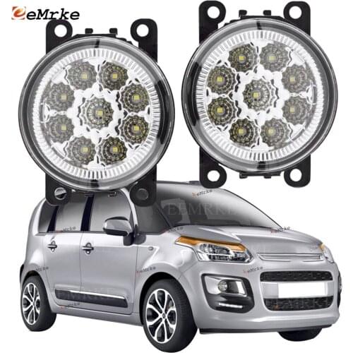 EEMRKE 2 PCS Car-Styling for Citroen C3 Picasso 2013 2014 2015 2016 2017 9-Pieces Led Fog Lights H11 12V Fog Head Lamp