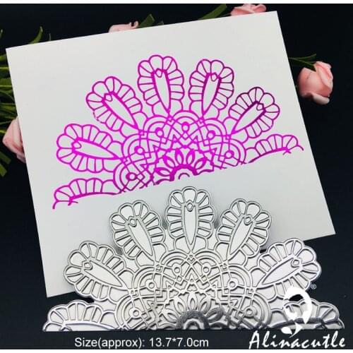 Alinacutle Glimmer Hot Foil Plate Die Half Circle Doily Vine DIY Scrapbooking Paper Craft Handmade Card Punch Art A