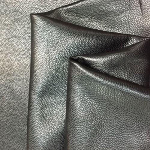 Classic Genuine Black Furniture/ Handbag Cowhide Leather Fabric Lichee Patterned , Free Shipping