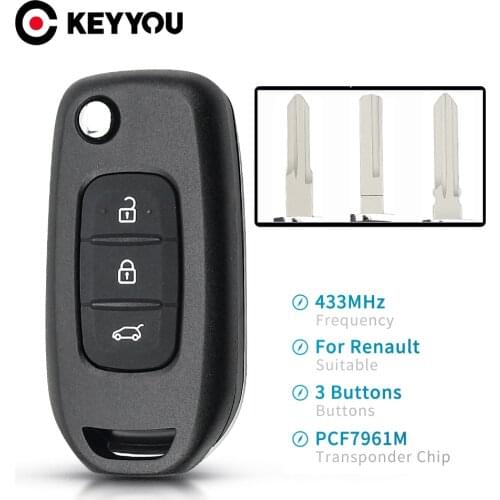 KEYYOU For Renault Kadjar Captur Megane 3 III 4 XP Symbol 433MHz Hu138te/VAC102 FSK PCF7961M Chip Car Remote Control Key 2015