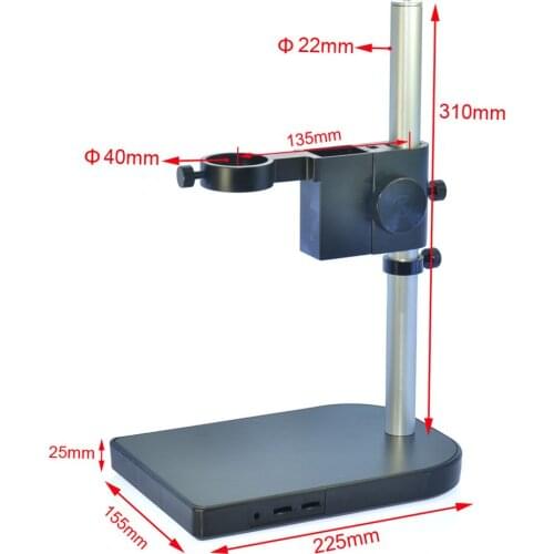 HAYEAR Microscope Arm Bracket 40mm Large Adjustable Stereo Digital Microscope Lens Table Stand Dual Ring Holder for Industry Lab