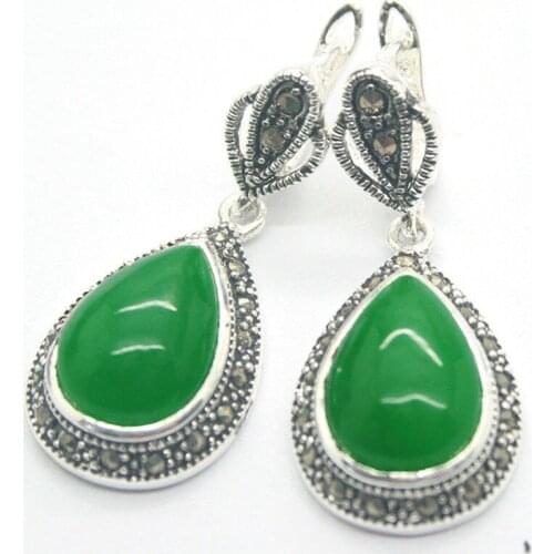 Hot! New Fashion Womens Marcasite Silver Dangle Earrings