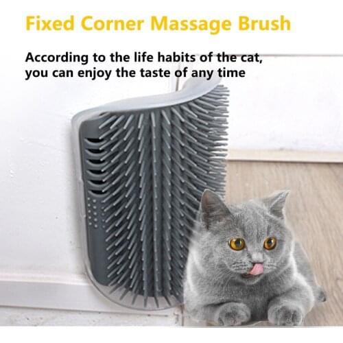 Cat Fixed Corner Massage Brush Cat Cleaning Brush Pet Tickler Pet Scratching Device Pet Hair Brush For Small And Medium-Sized