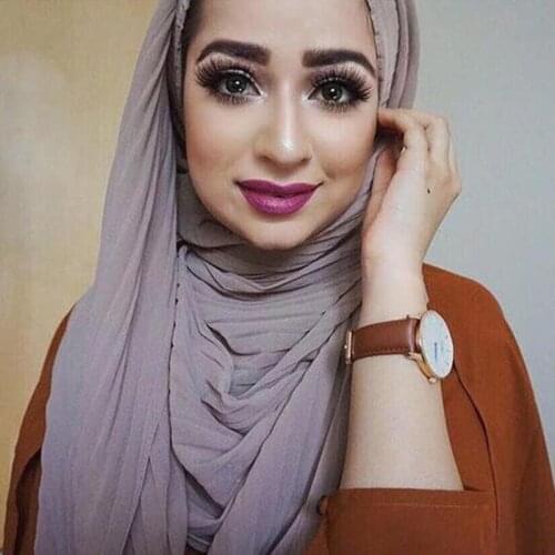 2018 fashion women Muslim ripple scarf hijab bubble chiffon crinkle shawl headscarf solid veil wrinkle turkish silk scarf