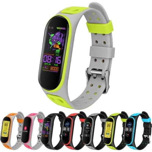 Soft Silicone Strap for Miband 5 Replacement Ventilate Sport Wrist Strap for Miband 5 Wristband For Xiaomi Mi Band 5 Strap