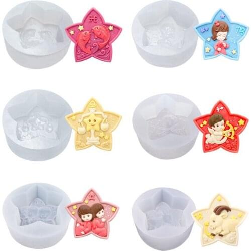 Twelve Constellation DIY Soap Making Kit Mousse Cake Silicone Mold Soap Mold Resin Mold Fondant Tools Chocolate Mold Baking Tool
