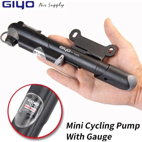 GIYO Mini Hand Pump Schrader Presta MTB Road Bicycle Pump With Gauge Cycling Air Inflator Tire Pump For Bike Hose Bicycle Pumps