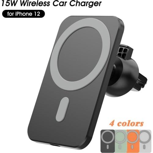 15W New Charger For Iphone 12 Pro Max Mini Magnetic Charging Car Holder Wireless Charger Charging Car Phone Holder