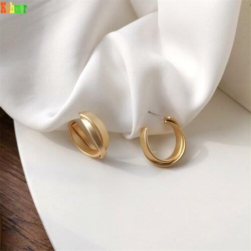 Kshmir New metal C-word ear ring matte texture earrings fashion retro earrings 2020