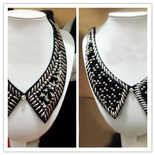 36cm Womens Beads Collars New Fashion Woman Collar Necklace Statement Pendant Vintage Jewelry Flower False Collars