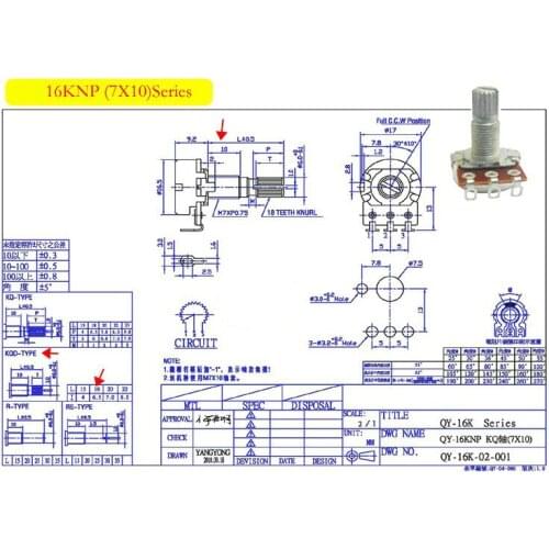 B50K B100K B250K B500K Variable Resistor Balance 10mm Thread Switch Potentiometer