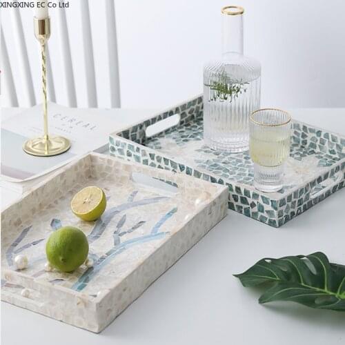 Nordic Storage Tray Wooden Desktop Storage Tray Living Room Display Tray MDF Material Rectangular Tea Tray Home Decoration