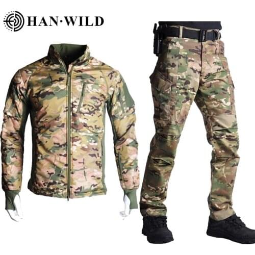Outdoor Hiking Jackets Tactical Softshell Cycling Jacket Camo Hunting Clothes Military Uniform Men Windproof Camping Suits