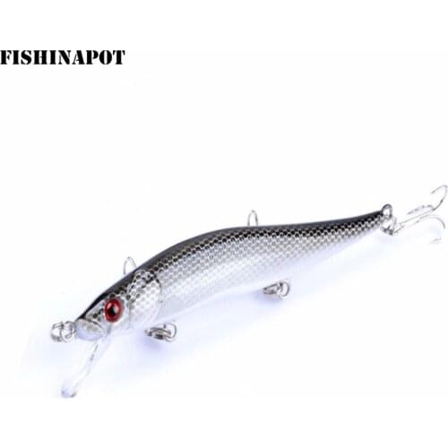 FISHINAPOT 1PCS Fishing Lure Wobbler 13.5g/11.5cm Minnow Pike Bass Fishing Bait Treble Hooks Peche Isca Artificial Hard Baits