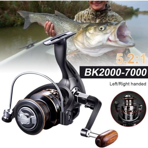 Fishing Spinning Reel 4.7:1 Ratio 12+1BB Ultra Smooth Wooden Knob Powerful Fishing Reel for Freshwater Saltwater New Upgrade