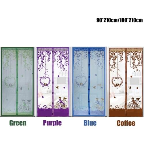 Happy Bicycle Squre Lattice Cartoon Anti-mosquito Mesh Screen Insect Fly Bug Mosquito Net Magic Screen On The Door