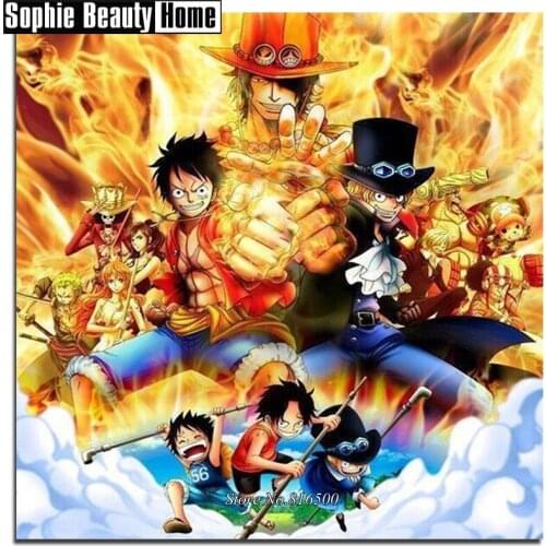 Diy 5D Diamond Painting Cross Stitch Cartoon One Piece Diamond Embroidery Pattern Luffy Full Drill Mosaic Home Decor Art 188177