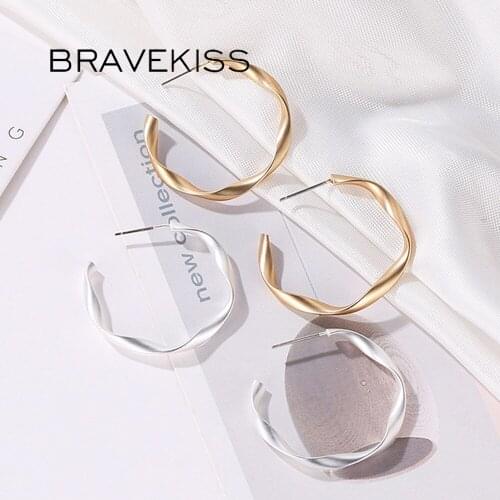 BRAVEKISS Retro Hoop Earrings Alloy Irregular Circle Fashion Earrings Accessories for Women Daily/Party Boho Jewelry BPE1373