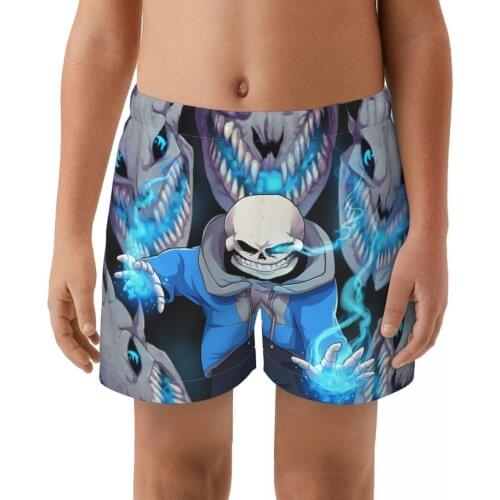 Undertale Shorts boy Quick Dry Swimwear Swimsuits Swim Boxer Trunks Surf Board Shorts With belt Summer Beach Shorts