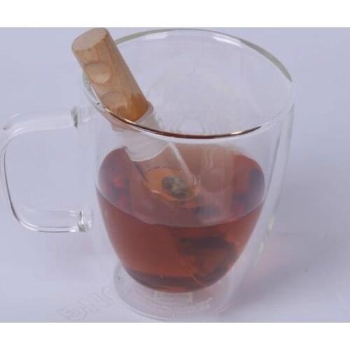 Creative Pipe Design Metal Tea Strainer Reusable Glass Wooden Tea Infuser Mug Fancy Filter Puer Tea Herb Tea Tools