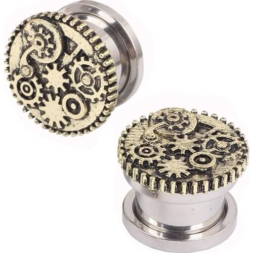 Hot sell new fashion stainless steel ear plugs and tunnels piercing gauges body jewelry stretchers Piercing ear