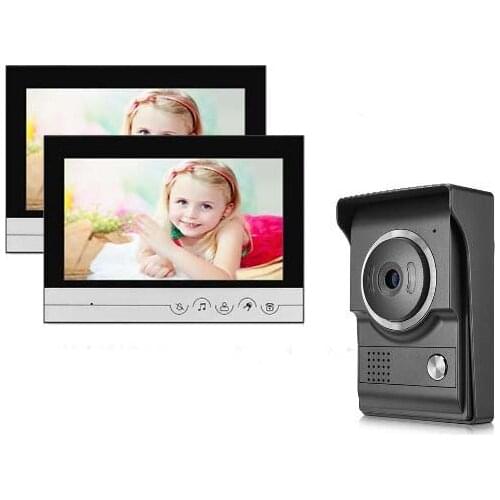 XINSILU 9" Video Door Phone W/T 2 PCS Touch Key LCD Color Monitors Night Version Intercom Doorbell Home Security Video System