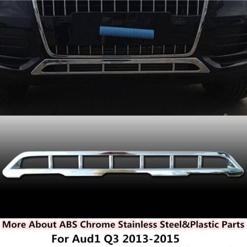For Audi Q3 2013 2014 2015 Car body style cover protection detector ABS chrome trim Front bottom Grid Grill Grille Around 1pcs