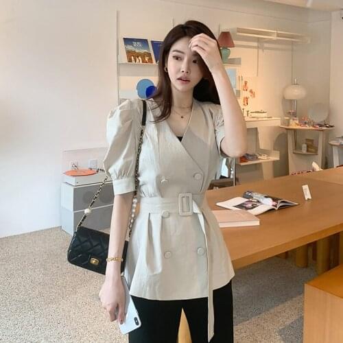 New arrival summer korean style casual high quality coat fashion temperament elegant trend work style Double breasted jacket