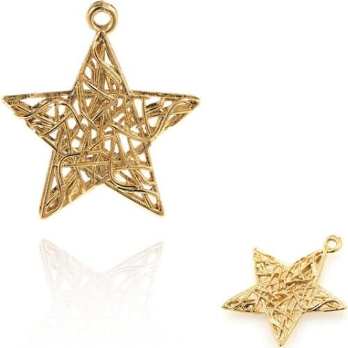 Golden Five-pointed Star Pendant Winding Vine Five-pointed Star Necklace Branch Hand Pendant DIY Jewelry Accessories