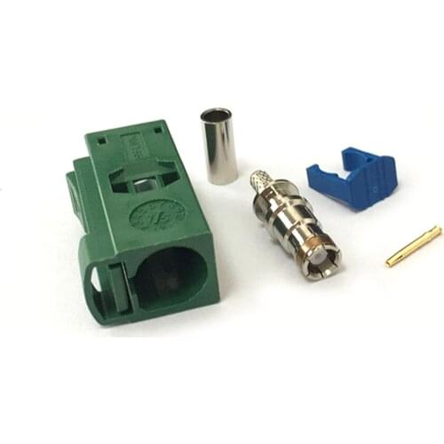 1pc Fakra E female connector green color crimp for RG316 RG174 Cable for Car TV1 new wholesale price