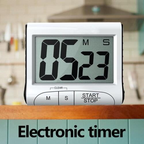 1Pc Super Thin LCD Digital Screen Kitchen Timer Square Cooking Count Up Countdown Alarm Magnet Clock