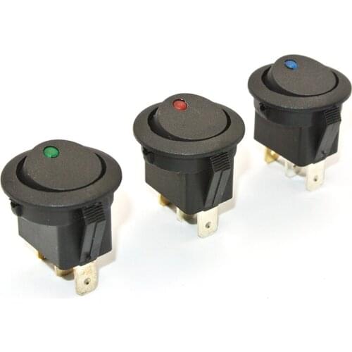 Hot Selling Car Rocker Switch 12V 16A Car Rocker OFF/ON SPST red Switch round Car rocker switch 100pcs/lot free shipping