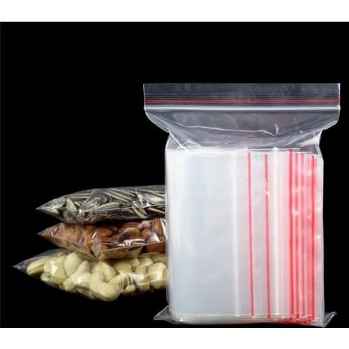 7 size 100pcs Clear Resealable Plastic Zip lock Bag Small mini Ziplock Bags 4x6 5x7 6x8 7x10 8x12 9x13 10x15cm