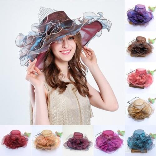2021 Casual Elegant Womens Hat Church Derby Fascinator Cap Kentucky Tea Party Wedding Hat Fashion Outdoor Sun Hat Fast Shipping