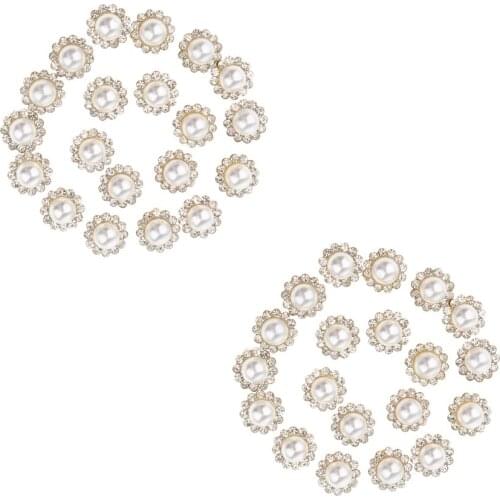 40 Pieces Faux Pearl Flatback Buttons Embellishment Wedding Jewelry Making 12mm