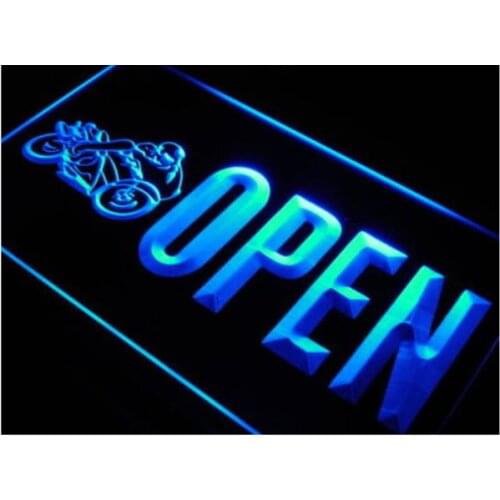 AU03 OPEN Motorcycles Auto Shop Car LED Neon Light Sign vintage home decor Wholesale Dropshipping