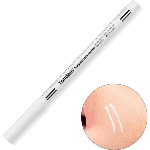 White Surgical Eyebrow Tattoo Skin Marker Pen Tools Microblading Positioning Accessories Tatoo Marker Pen with Measuring Ruler